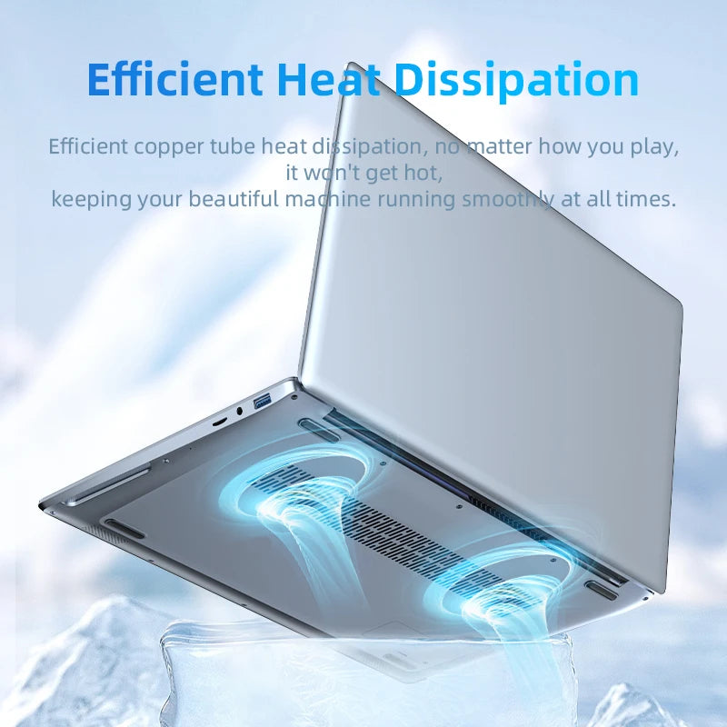 Dual Screen Laptop 32G DDR4 2TB SSD Gaming Laptops 15.6" IPS+7" Touch Screen Intel N100 Processor Windows11 Notebook Computer