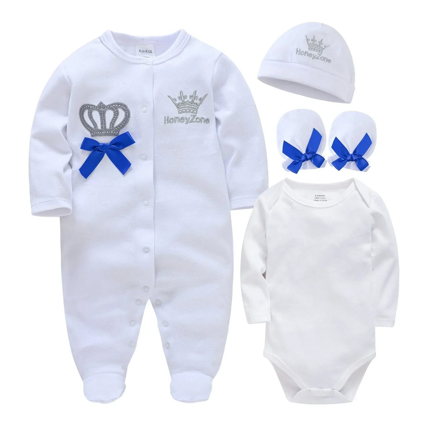 100% Cotton Newborn Autumn & Winter Long-sleeved Rompers Set 0-12M Baby Clothes Set Bodysuits One-Pieces Winter Baby Clothes