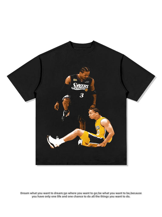 Retro American Street Fashion Casual Versatile Short Sleeve Men's and Women's Short Sleeve Y2K Streetwear