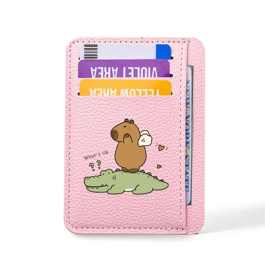 Women Ultra-thin Credit Card Holder PU Leather Multi Slot Cute Credit Card Bag