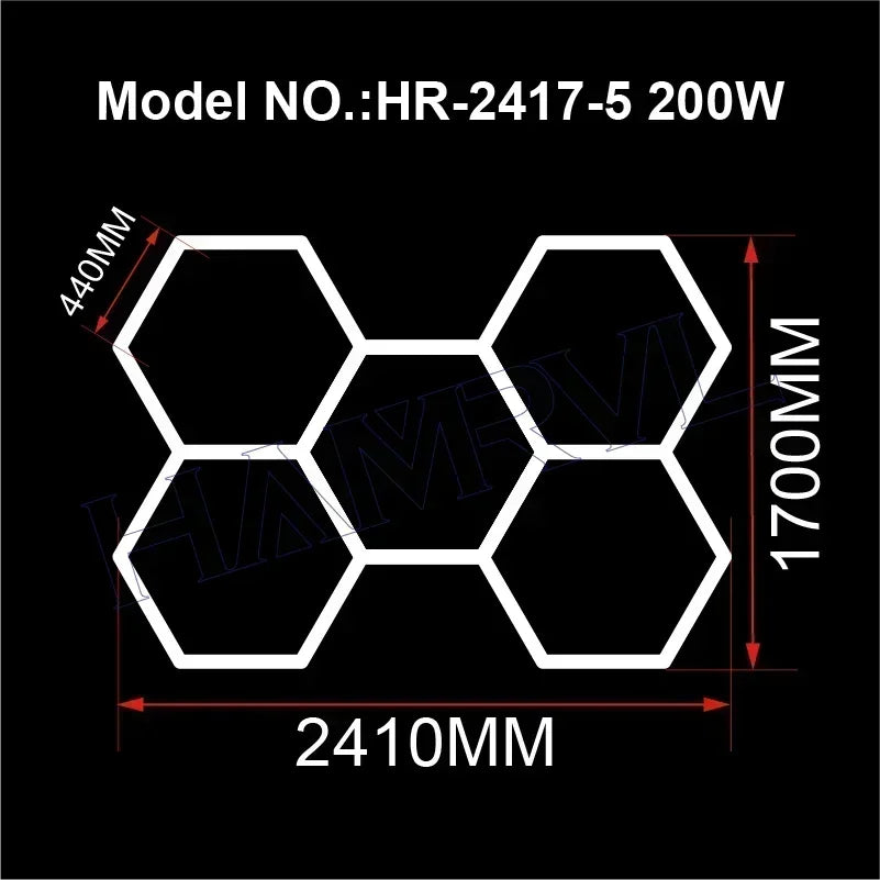 Cutomized Barbershop Hair Salon Led Ceiling Light Hexagon Garage Light Warm/Natural white 3000K 4000K Honeycomb Lighting For Car
