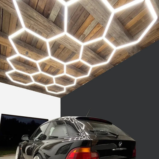 Cutomized Barbershop Hair Salon Led Ceiling Light Hexagon Garage Light Warm/Natural white 3000K 4000K Honeycomb Lighting For Car