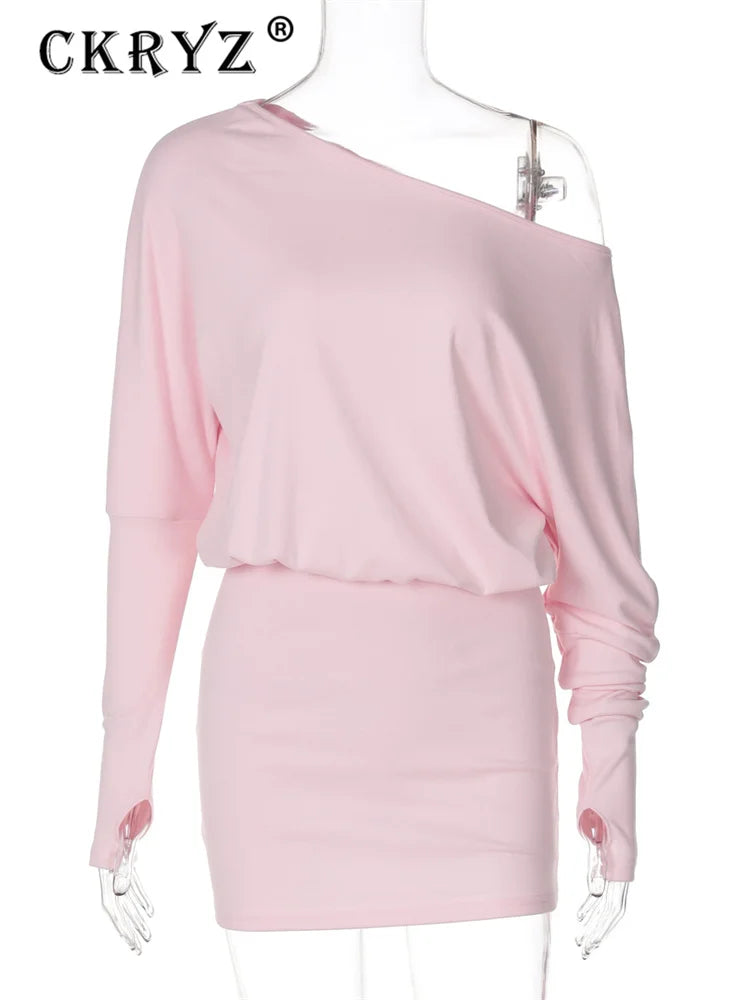 Ladies Autumn New Fashion Dress Women Long Sleeve Irregular Sexy Bodycon Mini Dresses Birthday Party Clubwear Fall Outfits Y2K