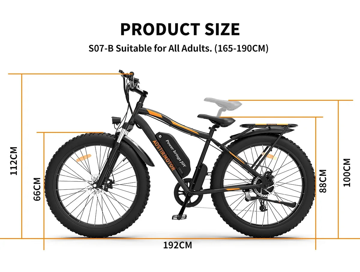 AOSTIRMOTOR All terrain S07-B 48V 13Ah Lithium Battery 750W Motor Ebike Mountain Bicycle Off-road Adult 26 Inch electric bike
