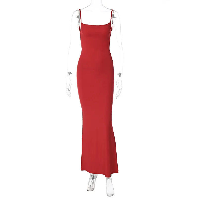 Ladies  Summer Elegant Evening Party Dress Women Sleeveless Backless Maxi Dresses Birthday Night Clubwear Fashion Female Outfits