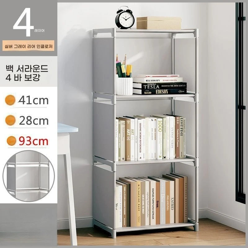 Simple Bookshelf Multi Layer Easy Assembly Diy Wardrobe Bookshelf  Plastic Square Storage Rack Living Room Study Room Bedroom