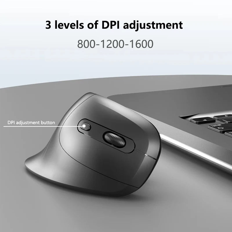 Warvank U2 Vertical Wireless Mouse Ergonomic Optical Comfortable Silent Office Mouse DPI Adjustable 800/1200/1600 for PC Laptop