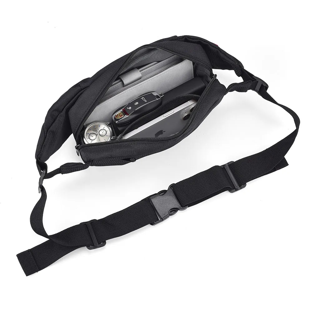 Men's Chest Bag Minimalist Outdoor Sports Waist Pack Oxford Cloth Large Capacity Mobile Phone Bag Fashion Oblique Shoulder Chest