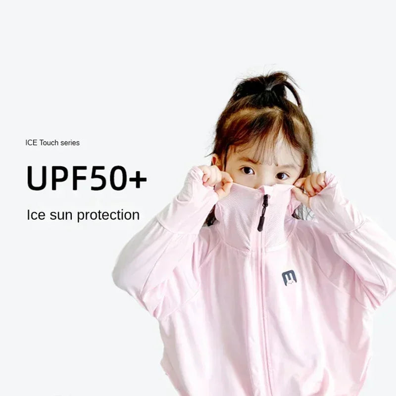 Children's Sun Protection Clothing Outdoor Ice Silk Sun Protection Jacket UV Resistant Summer Outdoor Play Sun Protection Jacket