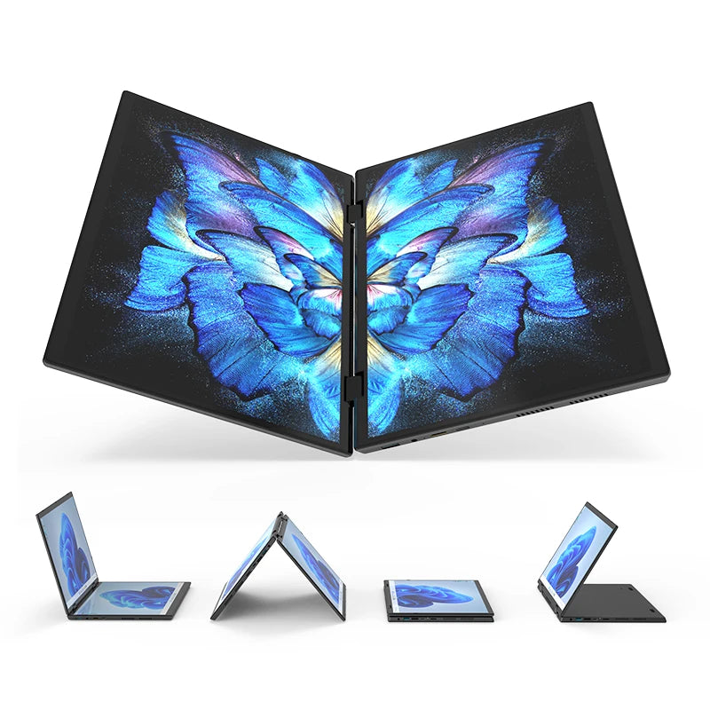 Dual Screen Laptop Intel N95 N100 Processor 14“+14” touch Gaming Laptop DDR4 32GB 1TB 2TB SSD Notebook Computer