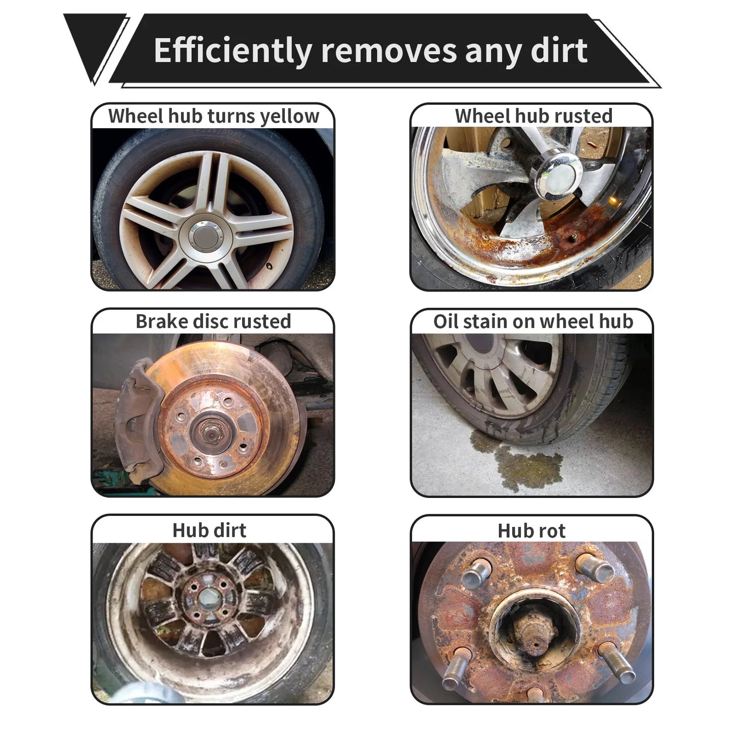 Rust Removal of Car Motorcycles Truck Automobile Exhaust Pipe Wheel Brake Discs Remove Rust Multifunction Cleaning Renovation
