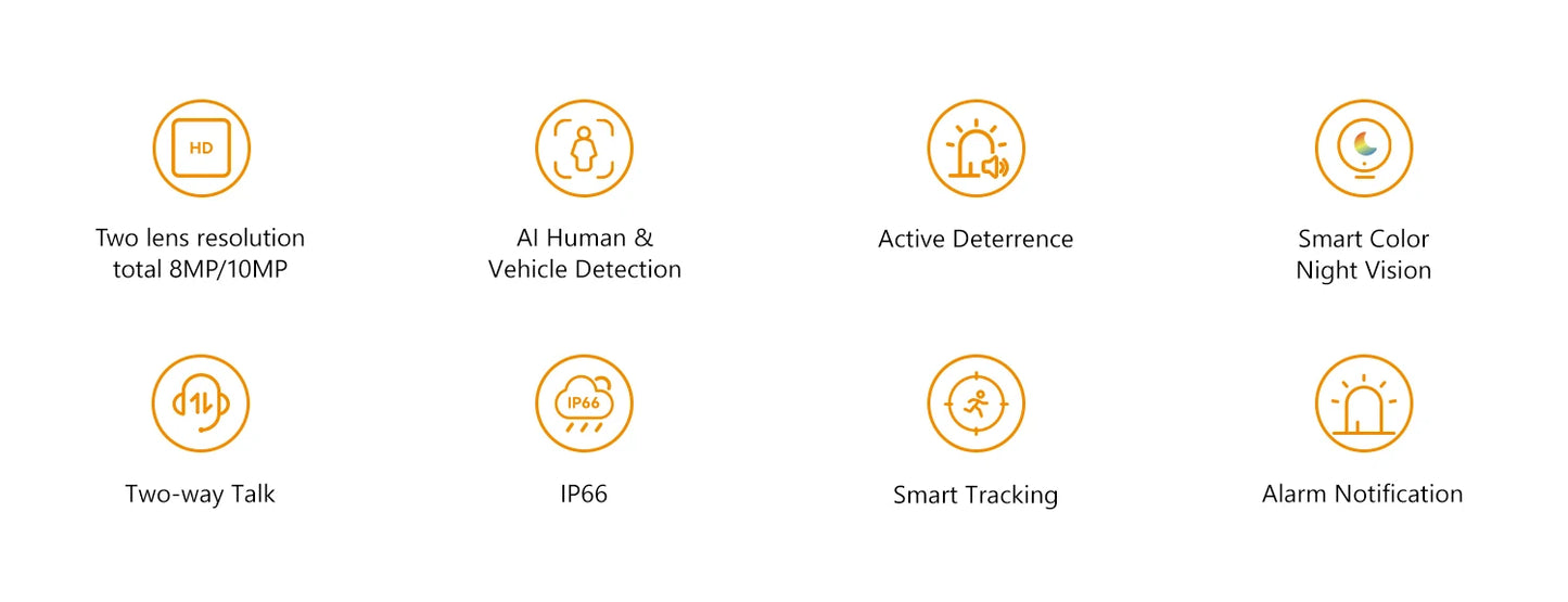 IMOU Cruiser Dual 8MP Dual Lens Outdoor PT Camera Home Security IP Camera AI Human & Vehicle Detection Surveillance Camera