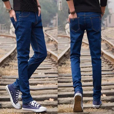 Spring Summer 2019 New Men's Jeans Casual Black Pants Student Korean Trendy Black Slims Smooths Your Silhouette
