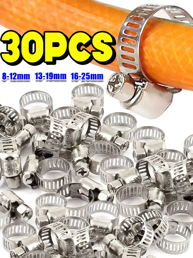 Adjustable Car Fuel Tube Pipe Clamp Stainless Steel Screw Band Hose Clamps Worm Gear Plier Tools Faucet Water Pipes Fasteners