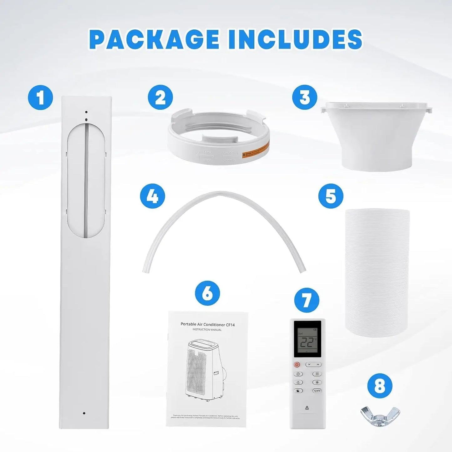 Portable Air Conditioner 14000 BTU Cool Up to 750 Sq.Ft 3-in-1 AC Unit Dehumidifier Fan Remote Control 24Hrs Timer for Home