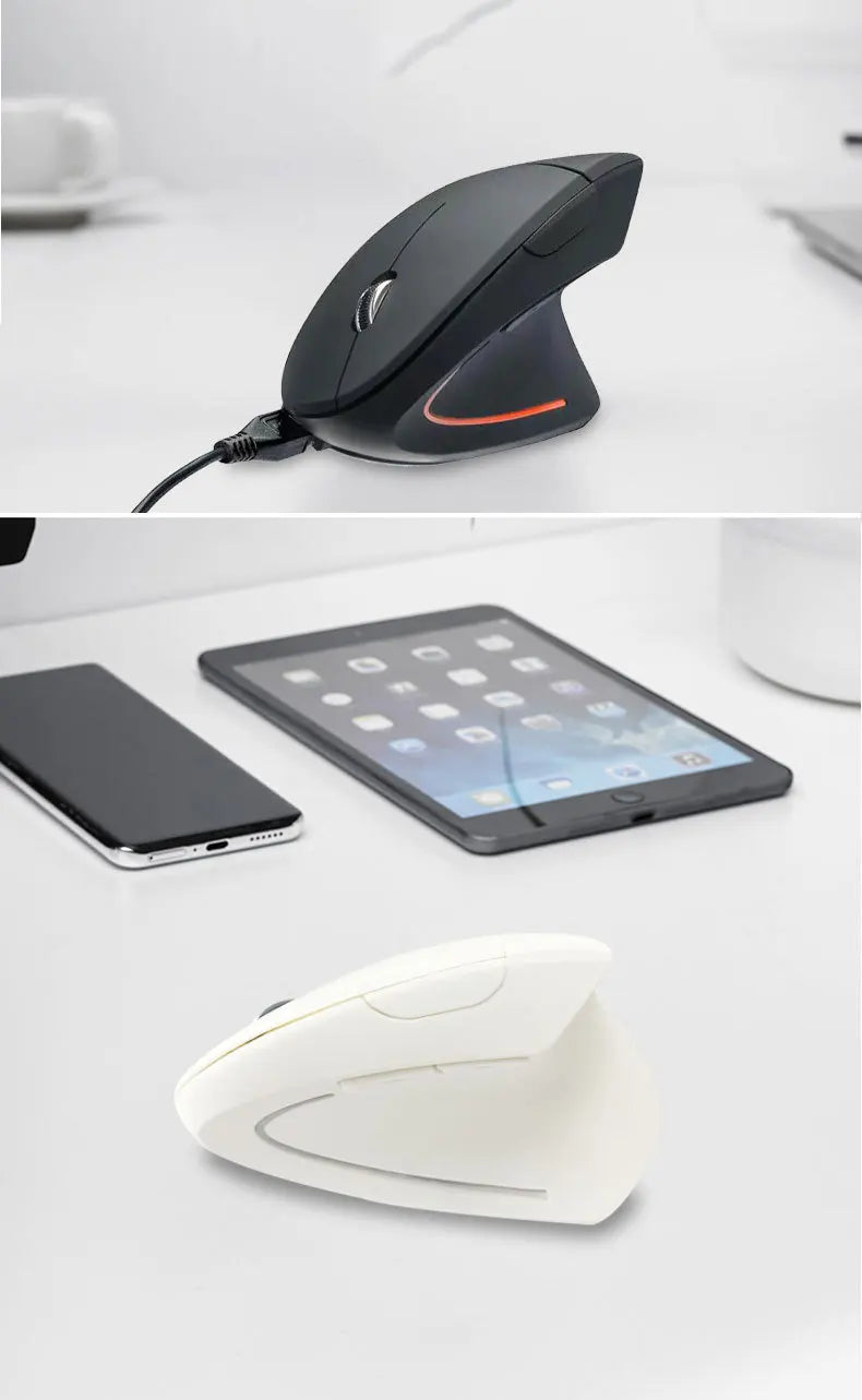 Original ihoyi Wireless Mouse Vertical Wired USB Mouse Ergonomic Luminous 2.4G Mute Photoelectric Bluetooth Game Mouse