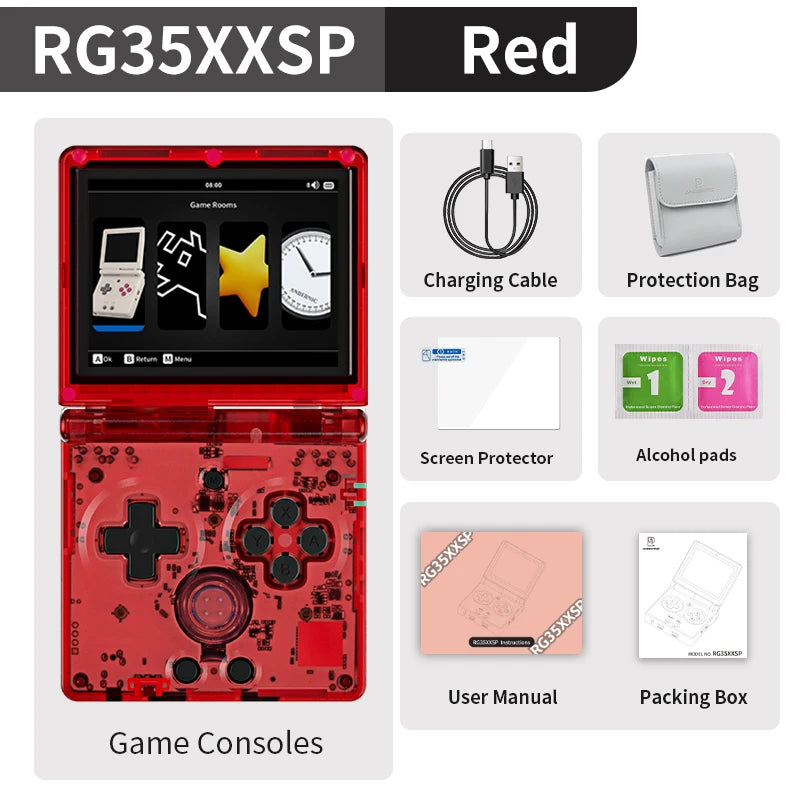 ANBERNIC RG35XXSP Retro Flip Handheld Game Console 3.5" IPS Screen Linux H700 Video Game Player Support Streaming WIFI Bluetooth
