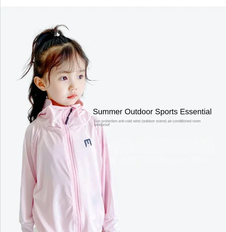 Children's Sun Protection Clothing Outdoor Ice Silk Sun Protection Jacket UV Resistant Summer Outdoor Play Sun Protection Jacket