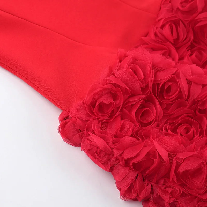 Ladies Summer Flower Elegant Evening Party Dress For Women Sleeveless Backless Tube Mini Dresses Woman Clothes Birthday Clubwear