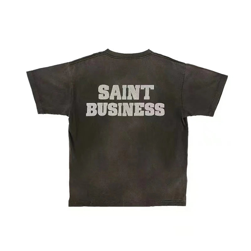 Pay Money To My Pain Saint T-Shirt Men Women Best Quality Oversized 100% Cotton Tee Tops Vintage Washed Black Graphics T Shirt