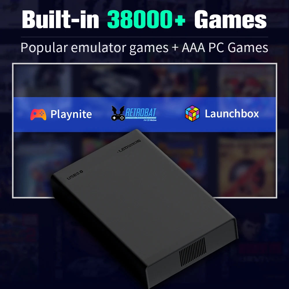 Game Hard Drive&Game Consoles With 38000+ Games For Xbox/PS3/PS2/Gamecube/Wii/Wiiu/Saturn Emulator Consoles Plug&Play For WIN PC