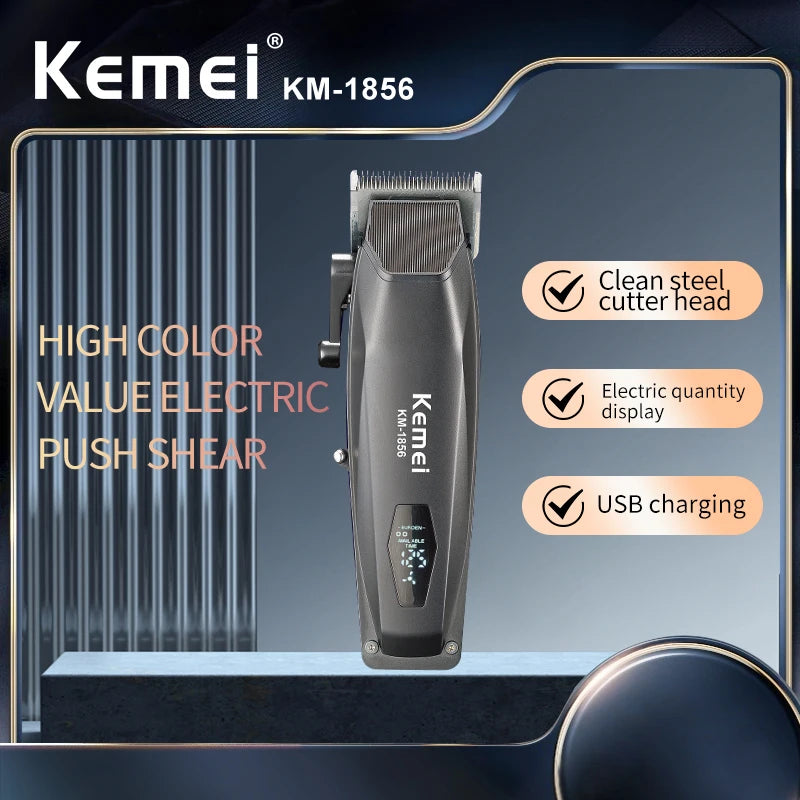 KEMEI Electric Rechargeable Best Hair Trimmer Professional Cordless Barber Hair Clipper Trimmer KM-1856