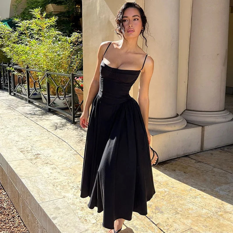 Ladies Elegant Evening Party Fashion Dress Women Sleeveless Backless Bodycon Maxi Dresses Night Club Streetwear Female Outfits
