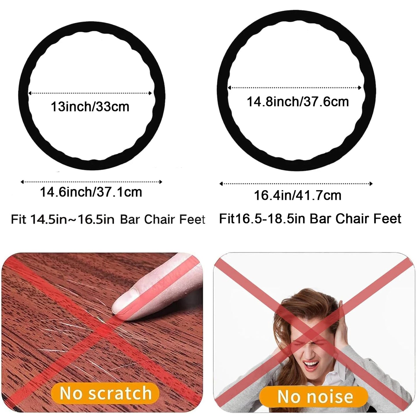 1Pc Bar Stools Leg Protectors Ring Stretchable Silicone Non-Slip Chair Leg Protector Chair Footrest Bottom Pads Protect Floor