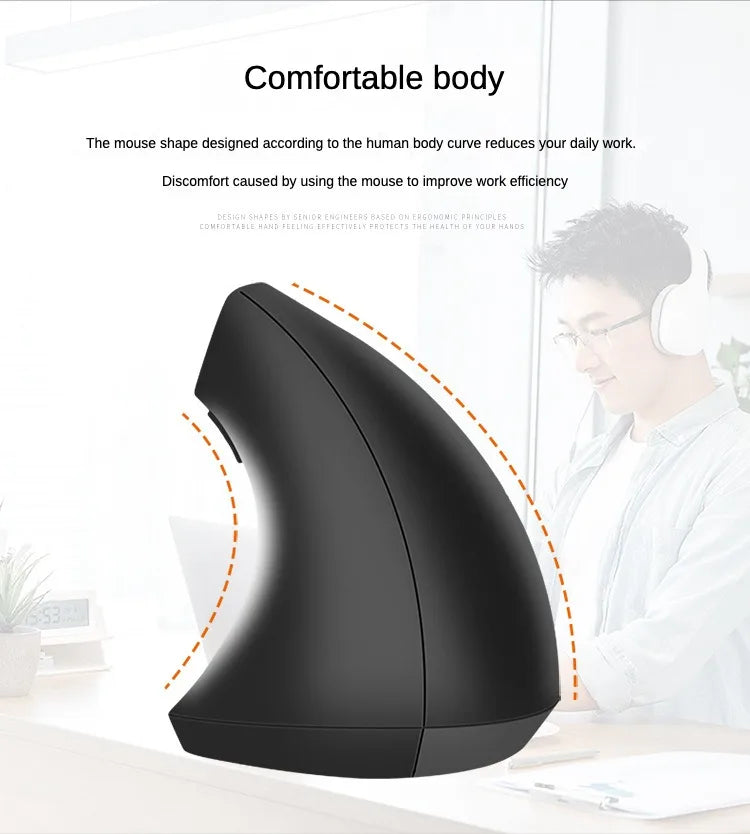 3 Levels DPI for Laptop, PC, Computer, Desktop, Notebook, Specially for Right-handers Wireless Vertical Mouse