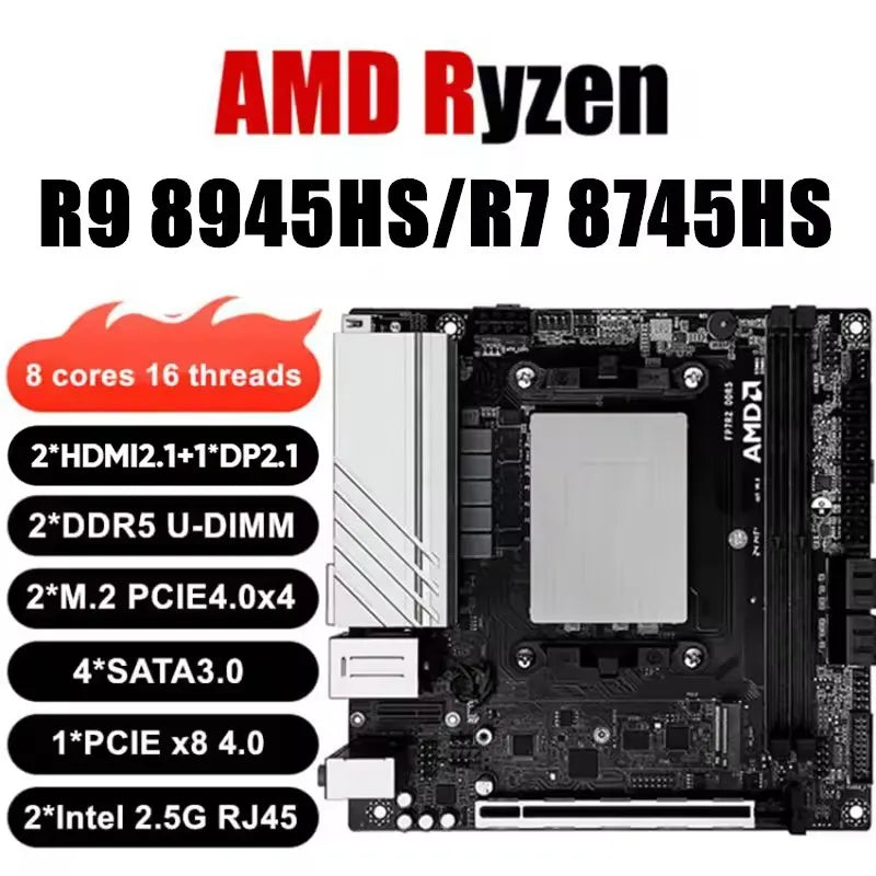 Topton N17 NAS Gaming Motherboard AMD Ryzen 9 8945HS 7940HS R7 8745HS 7840HS 2*2.5G LAN Firewall Mainboard 4*SATA 2*NVMe PCIEx8