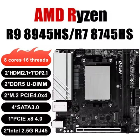 Topton N17 NAS Gaming Motherboard AMD Ryzen 9 8945HS 7940HS R7 8745HS 7840HS 2*2.5G LAN Firewall Mainboard 4*SATA 2*NVMe PCIEx8