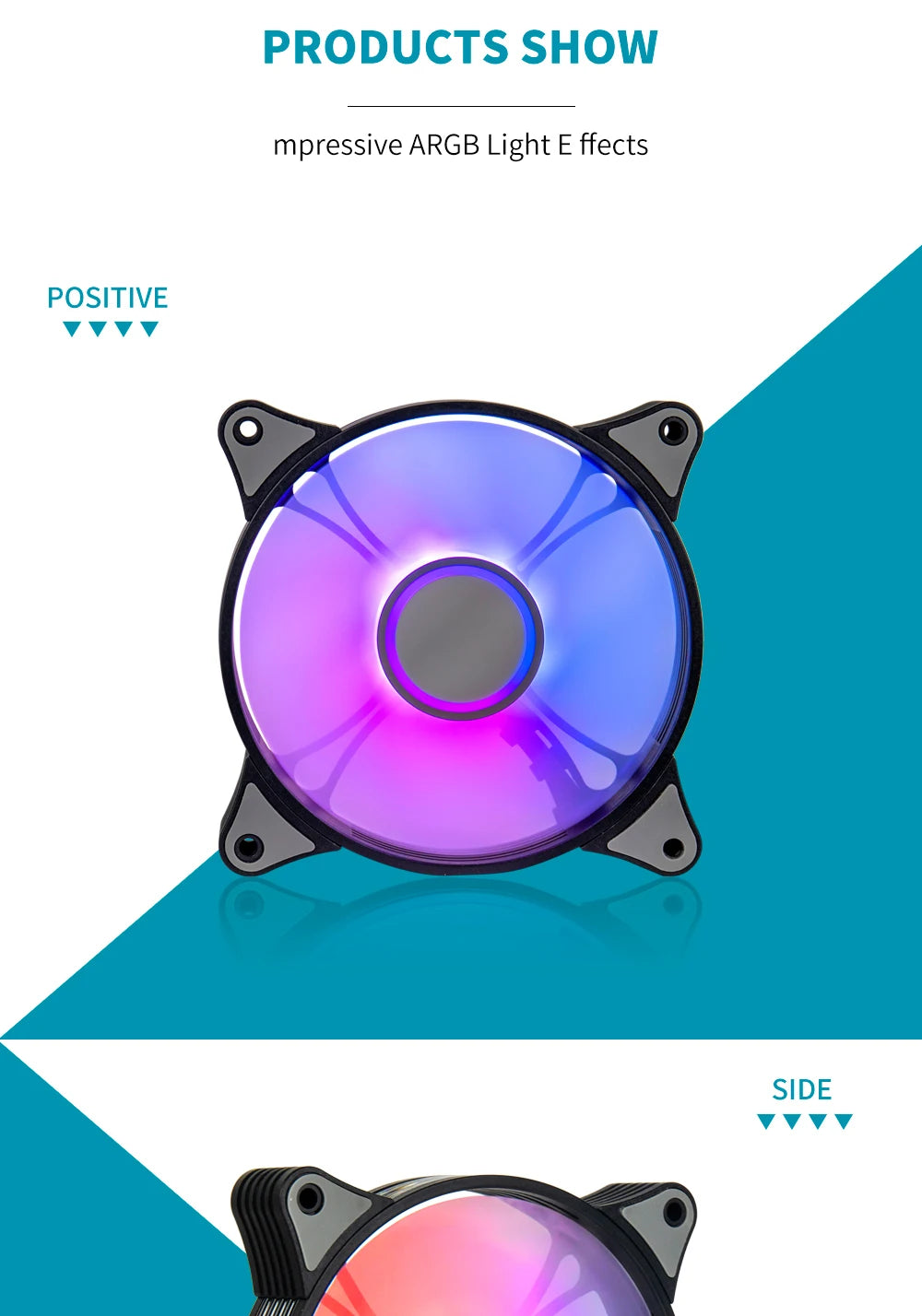Aigo AR12PRO Computer Case Fan Ventoinha PC magnetic light bar 120mm RGB Fan 4pin PWM CPU Cooling Fan 3p5v Argb 12cm Ventilador