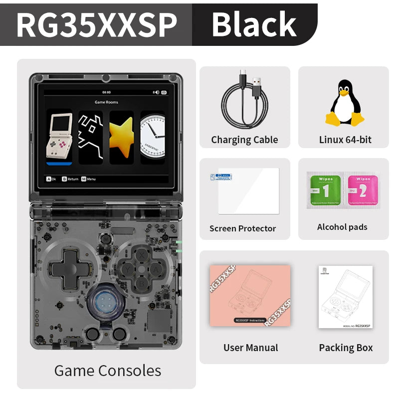 ANBERNIC RG35XXSP Retro Flip Handheld Game Console 3.5" IPS Screen Linux H700 Video Game Player Support Streaming WIFI Bluetooth
