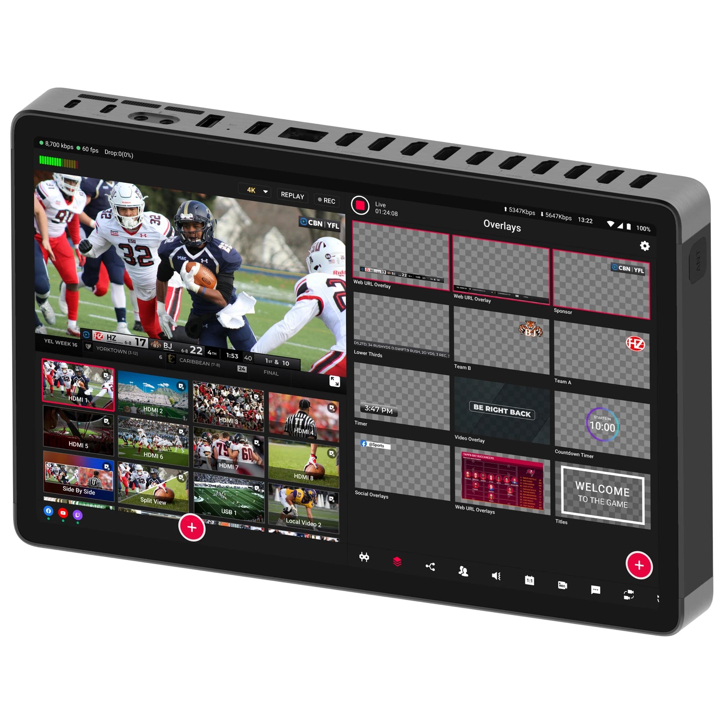 YoloLiv YoloBox Extreme, All-in-one 4K Live Video Streaming Equipment with 8 HDMI Inputs, Switcher Monitor Encoder Recorder