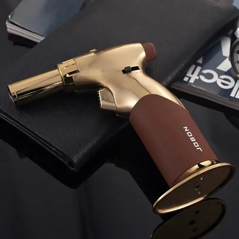 JOBON Metal Creative Double Fires Gas Torch Lighter Jet Flame Switching Open Flame Safety Lock Switch BBQ Cigar Lighters Smoking