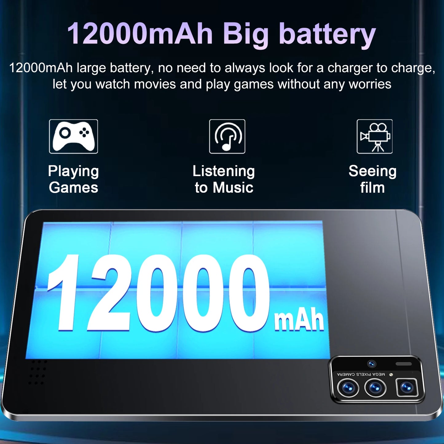 2025 5G New 10.36Inch Tablet Android 16GB RAM 1TB ROM Android 13.0 12000mAh Battery 16MP 32MP 10 Core Dual Sim Network Bluetooth