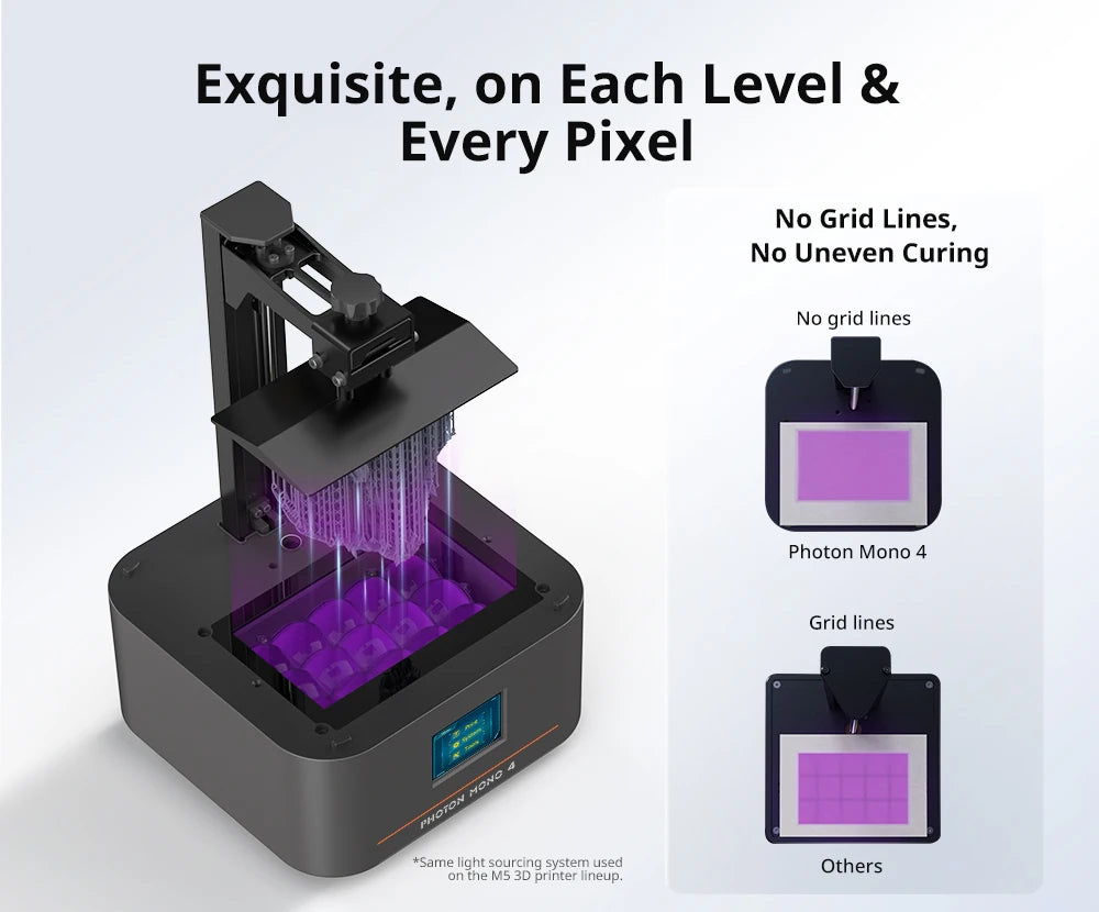 ANYCUBIC Photon Mono 4 LCD UV Resin 3D Printer with 7" 10K high-definition screen High-Speed 3D Printing Size 153×87×165mm