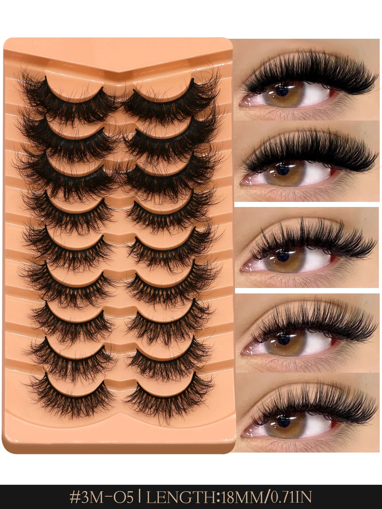 GROINNEYA Cat Eyelashes Fluffy 3D Mink Eyelashes Natural Look False Lashes for Daily Party Wedding Lightweigh Reusable Makeup