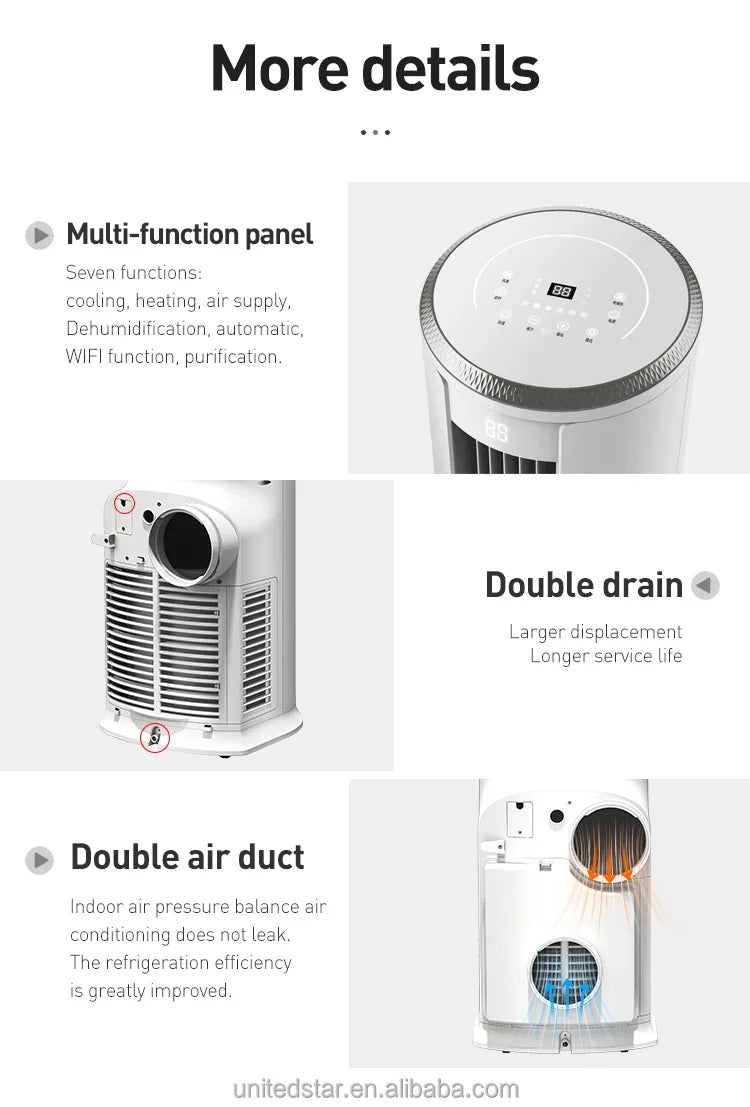 16000btu 18000btu Electric Standing Portable Mobile Home Air Conditioner Conditioning with Cooling Function