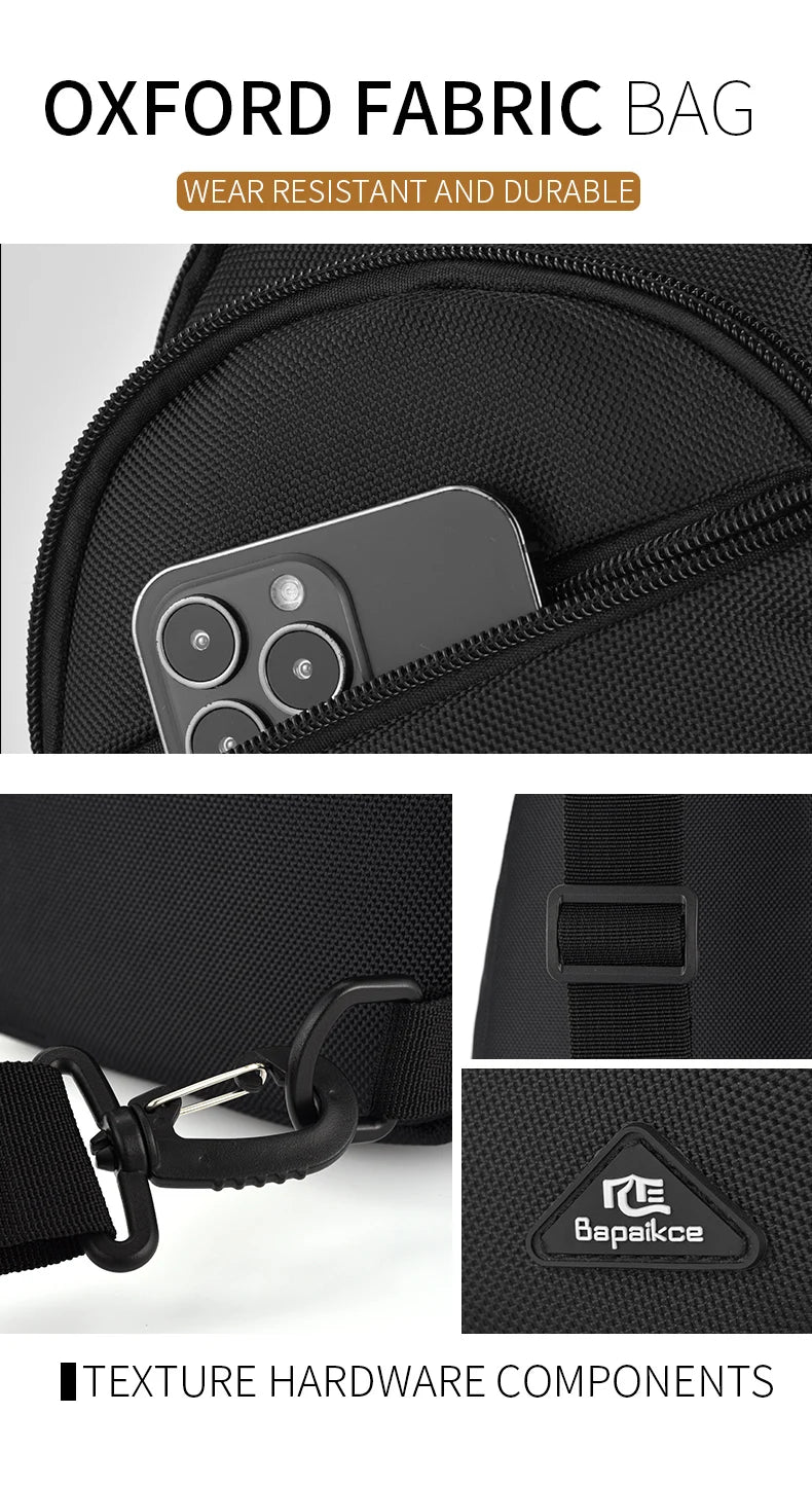 Chest Bag Men's Single Shoulder Crossbody Bag Large Capacity Oxford Cloth Outdoor Travel Backpack Men's Chest Bag