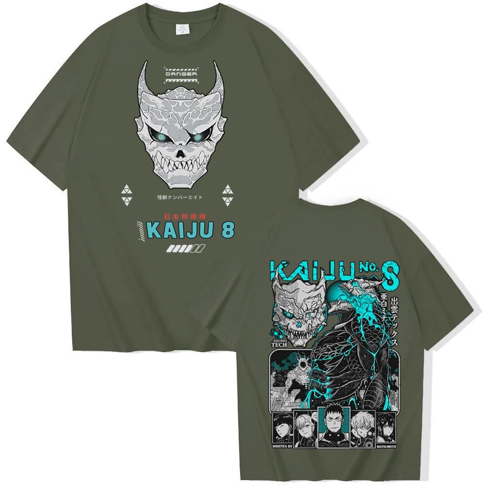Anime Kaiju No 8 T-shirt Harajuku O-neck Casual Shirt