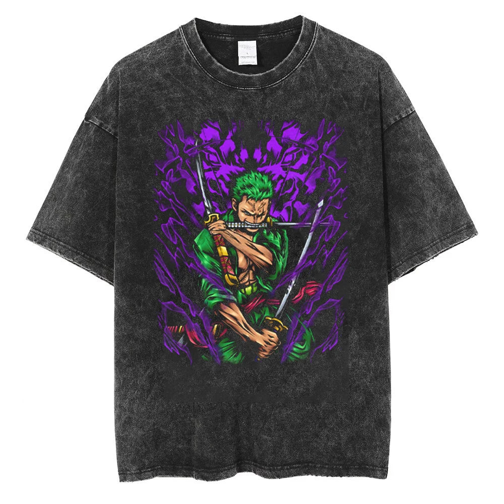 Men Streetwear Tshirt Hip Hop Oversized One Piece Graphic Print Retro T-Shirt Harajuku Summer Short Sleeve T Shirt Cotton Tops