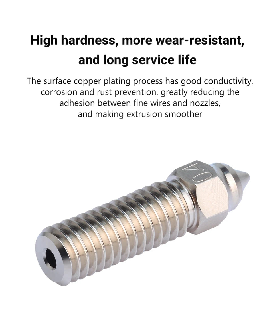 For Ender 3 V3 KE Nozzle Brass Plated Copper Hardened Steel High Speed 3D Printer Nozzles For Creality K1 / K1 Max / CR-M4