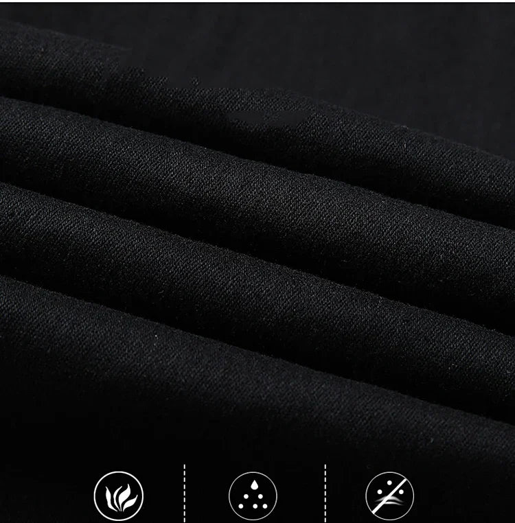 Men's Pure Black Slim Jeans Elastic Straight Pants Business Fashion Leisure Korean Vintage Skinny Small Feet Denim Pants Male