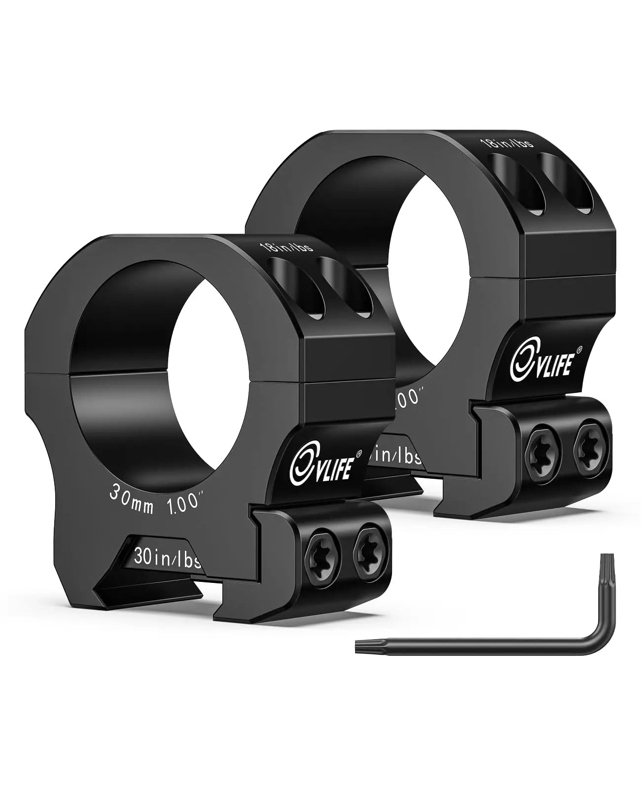 CVLIFE Rifle Scope Rings Mount 30mm Diameter Tube - Compatible with Picatinny Rails 2 Pieces  0.90" 1.0'' 1.26'' 1.54‘’Heigth