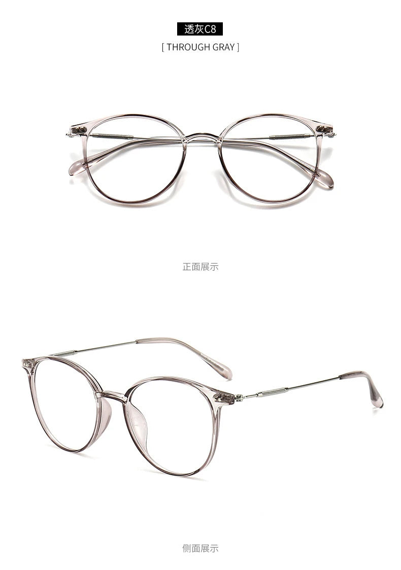 2021 New unisex round polygon glasses for men women metal frame glasses plain glasses Nearsighted Eyewear Glasses -1.0 -2.5 -2