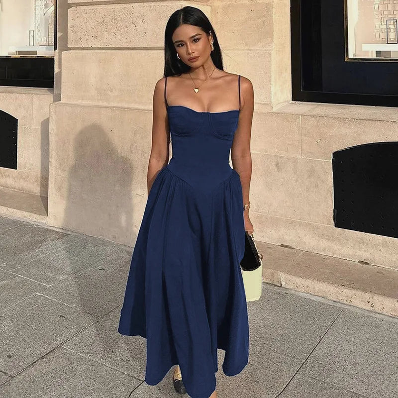Ladies Elegant Evening Party Fashion Dress Women Sleeveless Backless Bodycon Maxi Dresses Night Club Streetwear Female Outfits