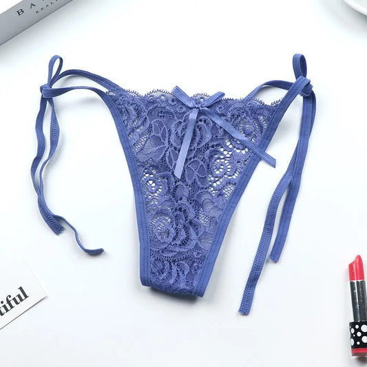 Sexy G-string Thongs Women Panties Floral Sheer Underwear Soft Lingerie Briefs Lace Transparent Knickers