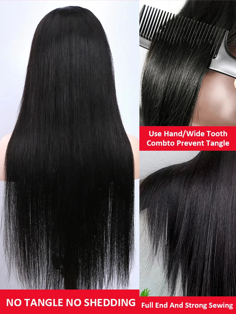 250 Density Straight 13x6 HD Black Lace Frontal Wigs 5x5 Glueless 30 40 Inch 13x4 Lace Front Human Hair Wig Bone Closure Wear Go