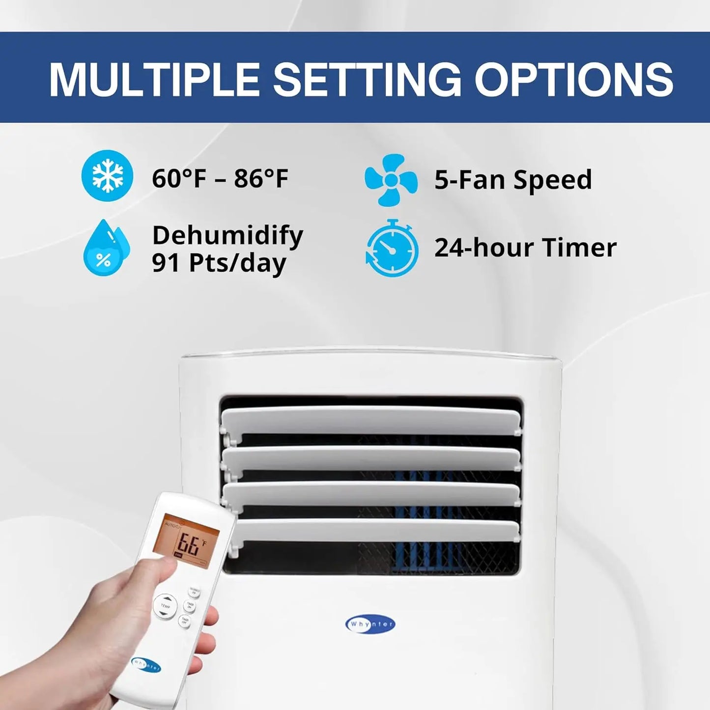 Whynter ARC-102CS Compact Size 10,000 BTU (7,000 BTU SACC) Portable Air Conditioner, Dehumidifier, and Fan with Activated Carbon